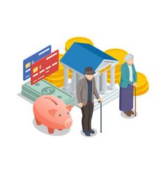 Isometric Retirement Savings Concept Financial