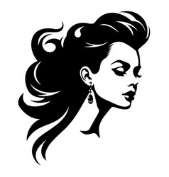 Women Short Hair Style Icon Logo