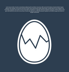 Blue Line Broken Egg Icon Isolated On