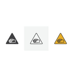 Chemical Burns Hazard Sign Icon Set Caution