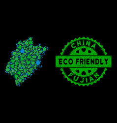 Eco Green Mosaic Fujian Province Map