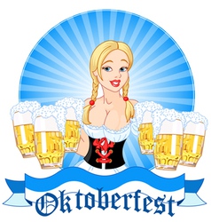 Oktoberfest Girl Serving Beer