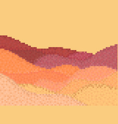 Pixel Desert Landscape With Sand Dunes Landscape