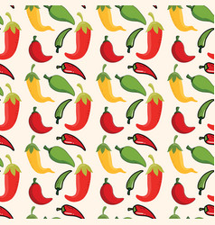 Chili Pepper Cartoons Seamless Pattern Design