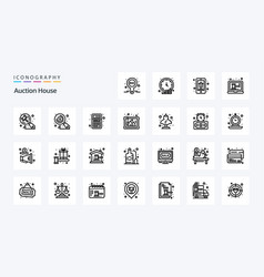 25 Auction Line Icon Pack