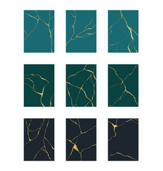 Cracks Background Set Kintsugi Art