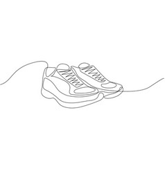 Running Shoes Sportswear One Line Art Continuous