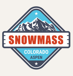 Snowmass Village Colorado Ski Resort Stamp Aspen