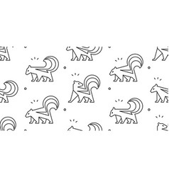 Seamless Pattern With Skunks