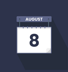 8th August Calendar Icon August 8 Calendar Date