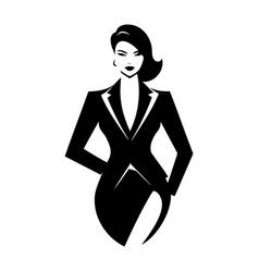 Black And White Drawing Business Woman