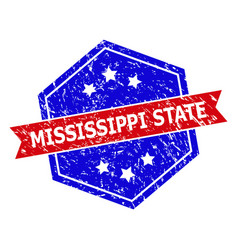 Hexagon Bicolor Mississippi State Seal