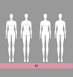 M Size Women Fashion Template 9 Nine Head Croquis