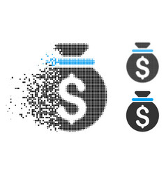 Shredded Dotted Halftone Money Bag Icon