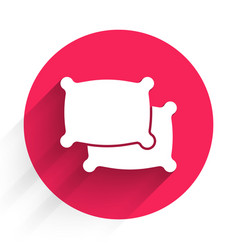 White Rectangular Pillow Icon Isolated With Long