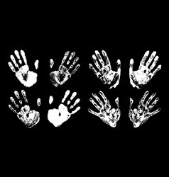 Hand Print Set Print Of Human Palm Imprint