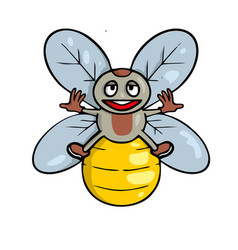 Lustration A Friendly Cute Bee