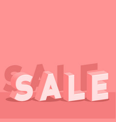 Sale Poster Soft Red 3d Word Isometric Shape