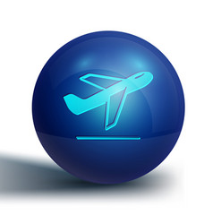 Blue Plane Takeoff Icon Isolated On White