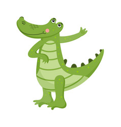 Cartoon Alligator Smiling Childish Crocodile