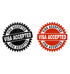 Visa Accepted Black Rosette Stamp Seal