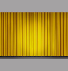 Yellow Velvet Curtain In Theater With Spot