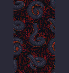 Seamless Dark Pattern With Centipedes