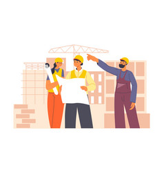 Foreman And Group Of Engineer On Construction Site