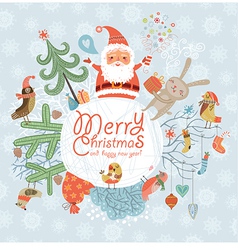 Christmas banners with funny characters Royalty Free Vector