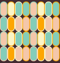 Retro Vintage Mid Century Pattern In 70s Style