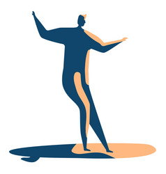 Surfer Man Surfboard Posture Detailed Silhouette