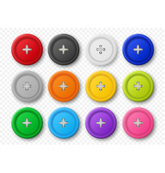 3d Realistic Buttons For Clothes Icon Set