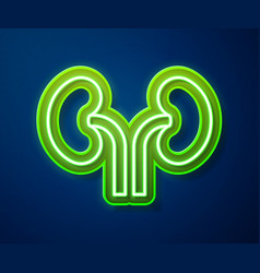 Glowing Neon Line Human Kidneys Icon Isolated