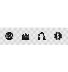 Set Usa Label City Landscape Grand Canyon