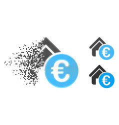 Damaged Dot Halftone Euro Home Rent Icon