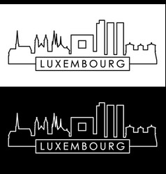 Luxembourg Skyline Linear Style Editable File