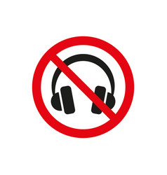 No Headphones Sign On White Background