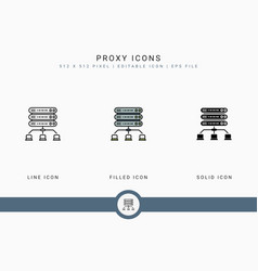 Proxy Icons Set With Solid Icon