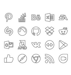 20 Social Media Icon Pack Including Vk Outlook Ea