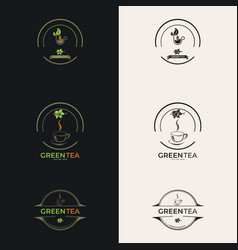 Organic Tea Logo Template Set Label For Tea Shop