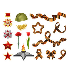 Realistic Victory Day Icons