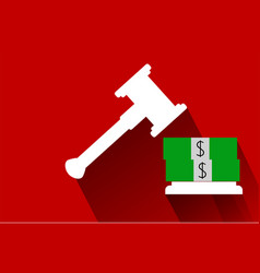 Simple For Corruption Gavel With Dollar Money