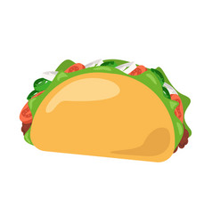 Taco Icon With Onion Salad Tomato Cheese