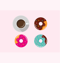 Collection Of Donuts With Multicolored Glaze