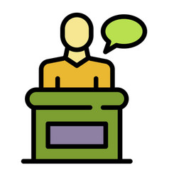 Divorce Man Speech Icon Color Outline