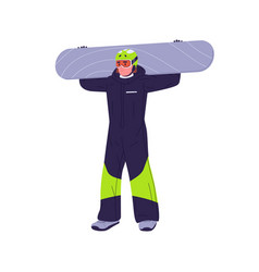 Man Holding Snowboard Portrait Snow Board Rider