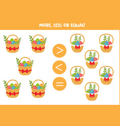 More Less Equal With Easter Baskets Math Game