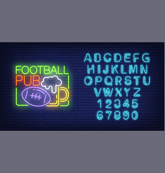 Football Pub And Alphabet Neon Sign Set