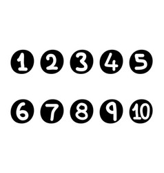 Hand Drawn Numbers One To Ten Number Bullets