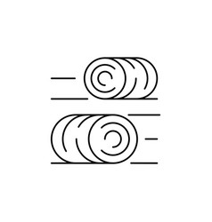 Hay Bale Linear Icon Farm Symbol